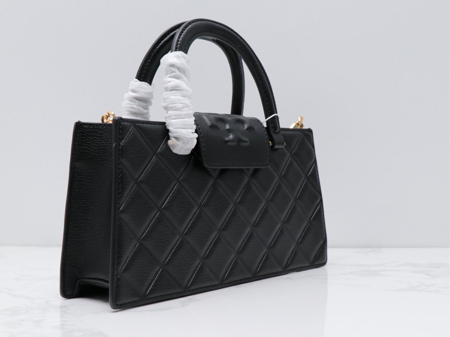 Tory Burch ～Tory brunch 压菱格链条包 牛皮高级质感通勤百搭手提单肩斜挎 定型包