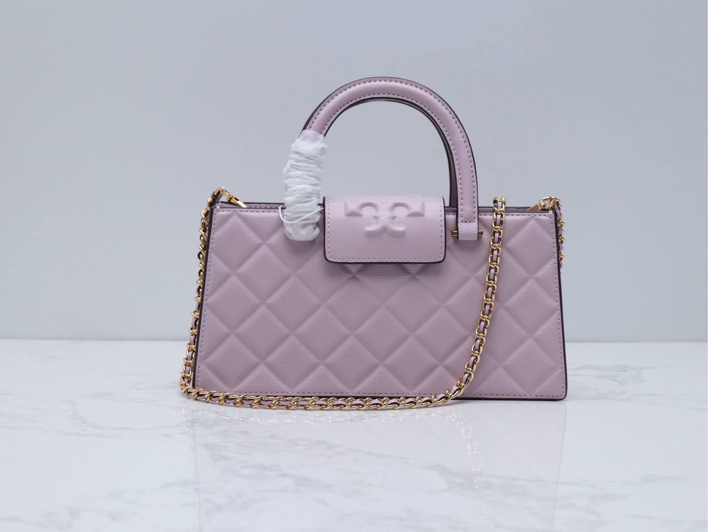 Tory Burch ～Tory brunch 压菱格链条包 牛皮高级质感通勤百搭手提单肩斜挎 定型包