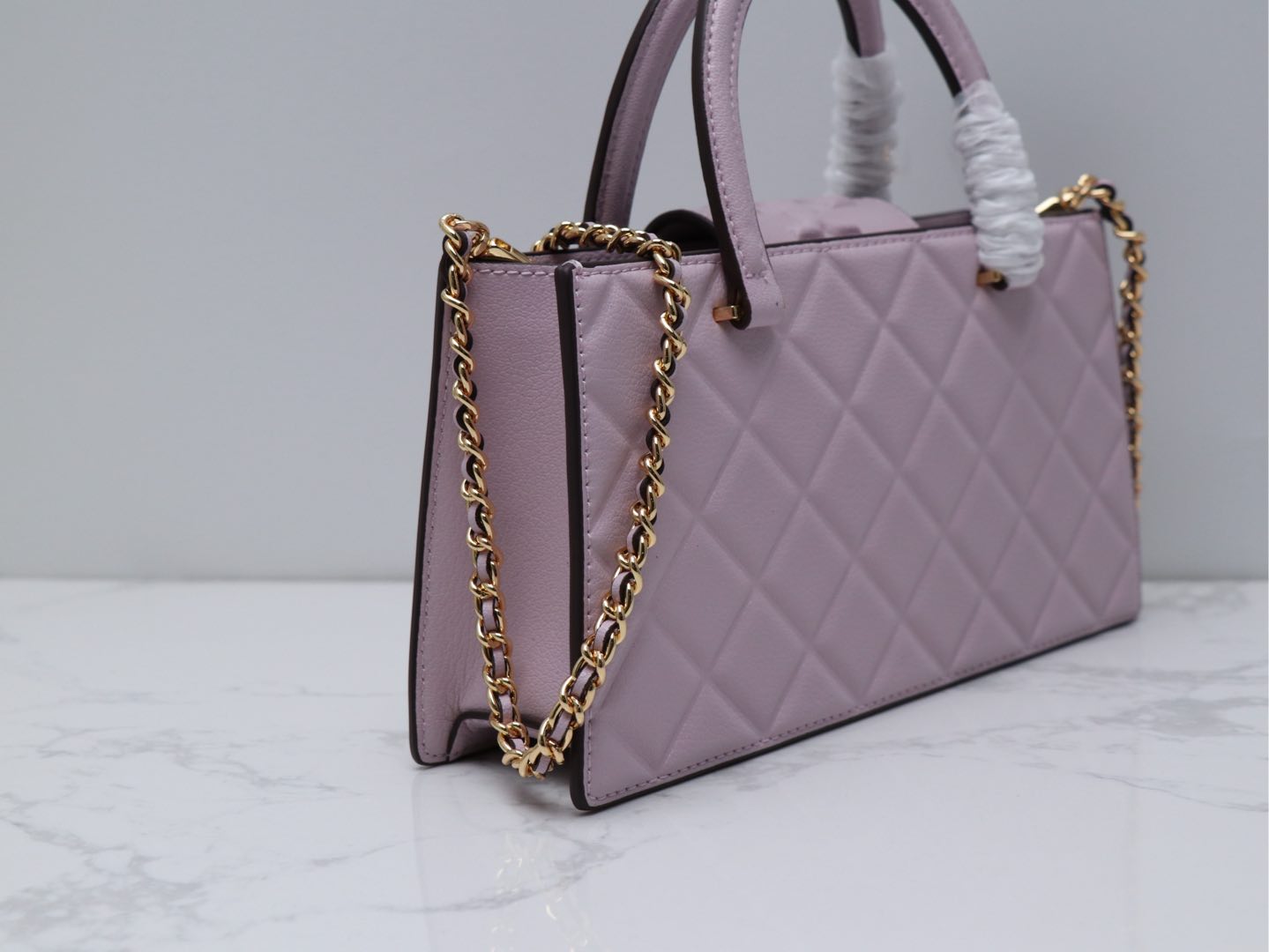Tory Burch ～Tory brunch 压菱格链条包 牛皮高级质感通勤百搭手提单肩斜挎 定型包