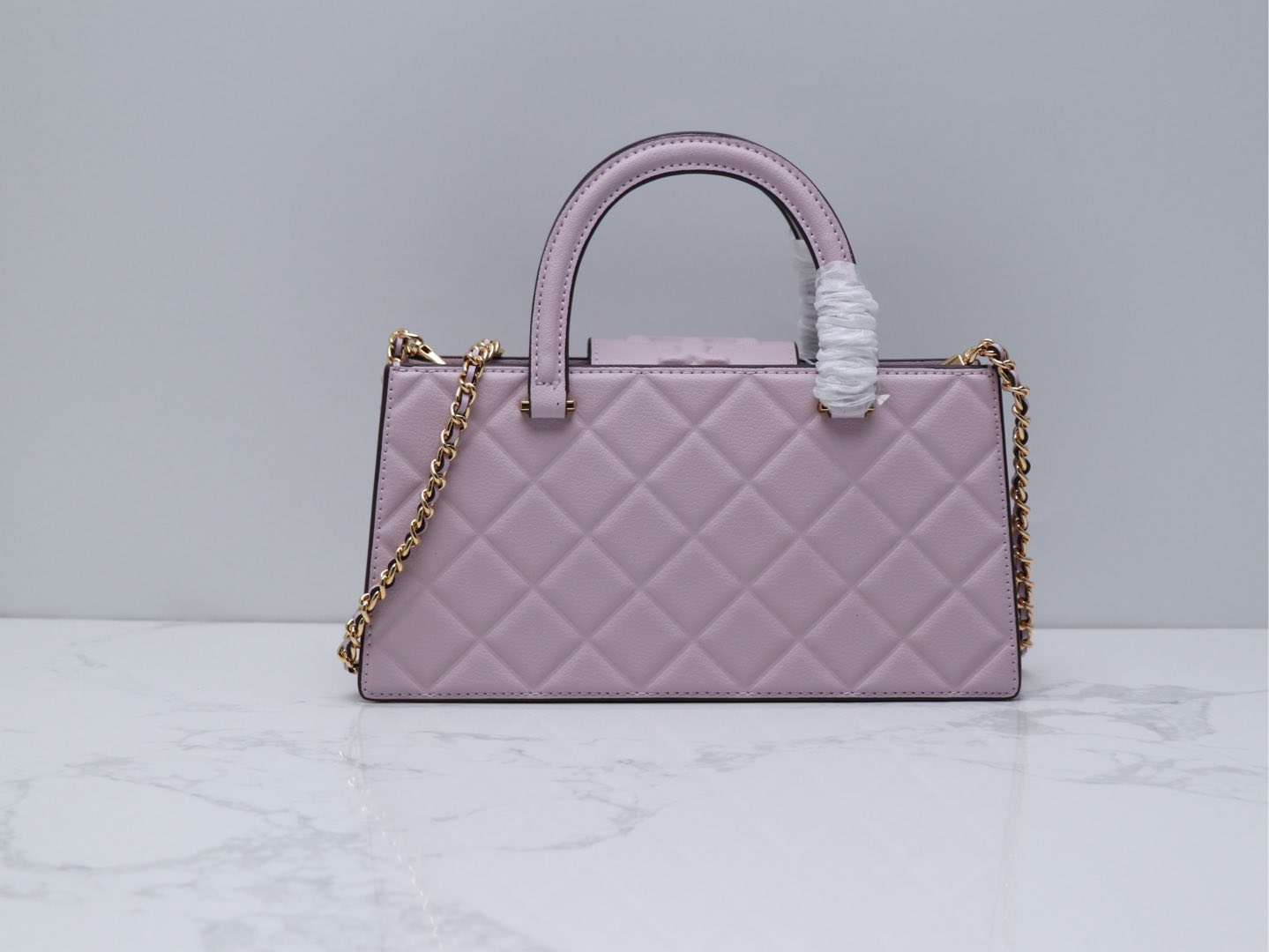 Tory Burch ～Tory brunch 压菱格链条包 牛皮高级质感通勤百搭手提单肩斜挎 定型包