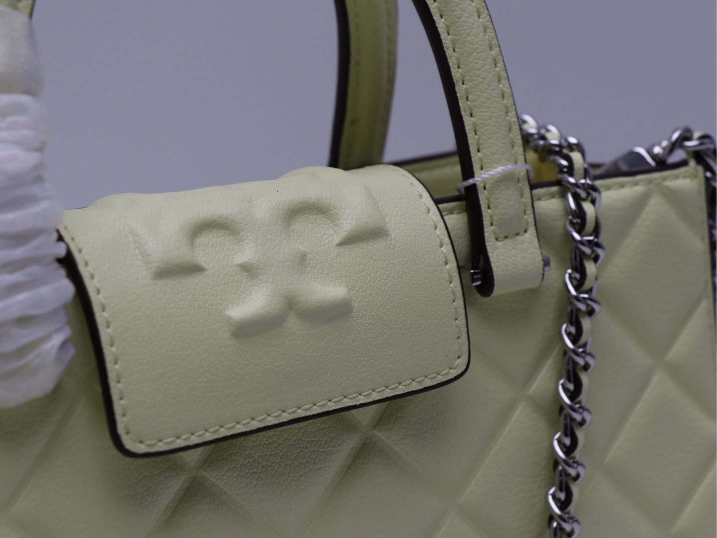 Tory Burch ～Tory brunch 压菱格链条包 牛皮高级质感通勤百搭手提单肩斜挎 定型包