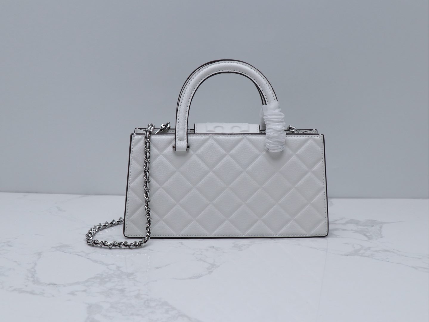 Tory Burch ～Tory brunch 压菱格链条包 牛皮高级质感通勤百搭手提单肩斜挎 定型包