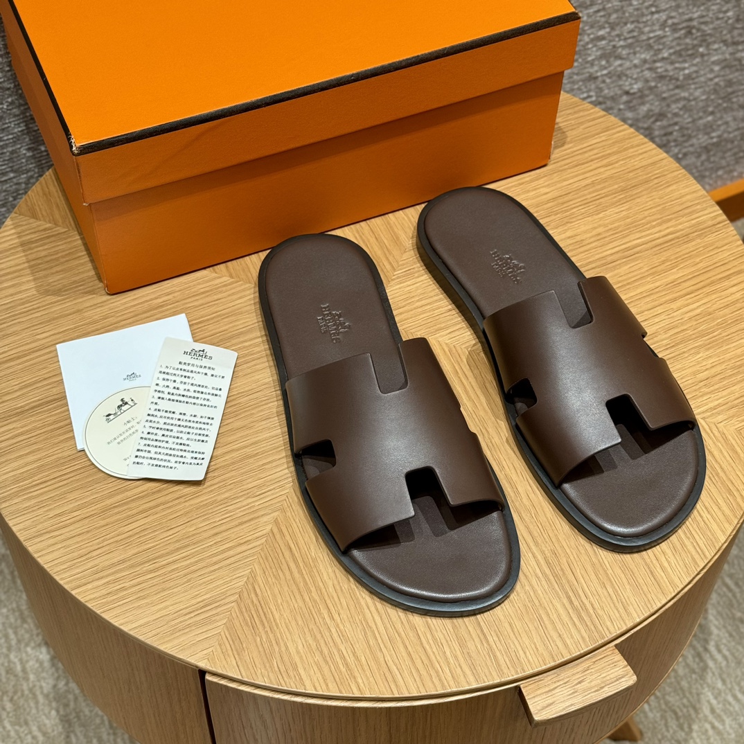 에르메스 브라운 레드 슬리퍼 OG 레플리카 8362