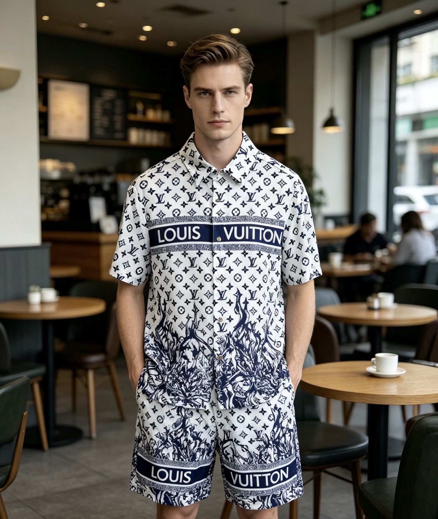 NO:929881,LV - Louis Vuitton, which started in 1854, continues to write legends with Monogram presbyopia. This casual suit combines the century-old brand heritage into shirts and shorts, and interprets the classic and timeless cool and high-end sense in daily wear.,, louis vuitton, louis vuitton, shorts, shirts,19860909LV-始于1854年的路易威登,以Monogram老花续写传奇.这套休闲套装,把百年品牌底蕴揉进衬衫与短裤,在日常穿搭里,演绎经典永不过时的清冷高级感.,,louis vuitton,louis vuitton,shorts,shirts,,Men's clothing