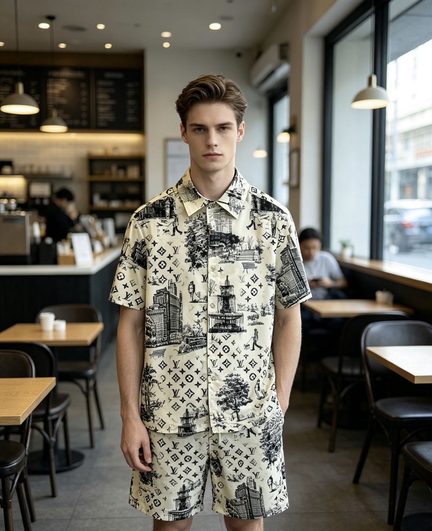NO:929856,LV - Louis Vuitton, which started in 1854, continues to write legends with Monogram presbyopia. This casual suit combines the century-old brand heritage into shirts and shorts, and interprets the classic and timeless cool and high-end sense in daily wear.,, louis vuitton, louis vuitton, shorts, shirts,19860909LV-始于1854年的路易威登,以Monogram老花续写传奇.这套休闲套装,把百年品牌底蕴揉进衬衫与短裤,在日常穿搭里,演绎经典永不过时的清冷高级感.,,louis vuitton,louis vuitton,shorts,shirts,,Men's clothing