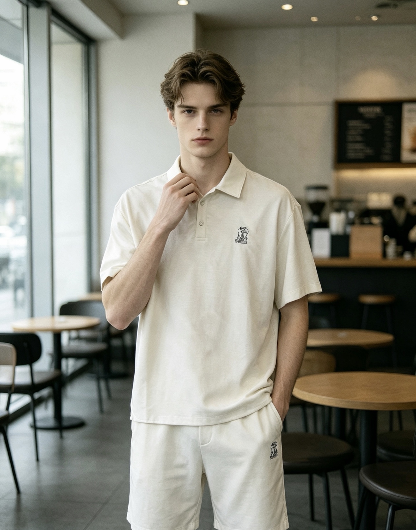 NO:929868,Brunello was born in 1978 in Umbria, Italy.  Cucinelli always interprets luxury from a humanistic perspective. This Polo suit is made of smooth and silky Tencel fabric, which is cool and breathable to the touch. The classic lapel and chest embroidered logo are low-key and elegant. It is paired with elastic waist shorts of the same color and has a neat and relaxed cut. The brand adheres to the concept of craftsmanship and sustainability. Every detail carries the pursuit of texture. The upper body has a cool and noble air, which perfectly interprets the effortless elegance of old money style.,, brunello  cucinelli,shorts,19860909诞生于1978年意大利翁布里亚的Brunello Cucinelli,始终以人文主义视角诠释奢华.这套Polo套装,甄选垂顺丝滑的天丝面料,触感凉润透气,经典翻领与胸口刺绣标识低调雅致,搭配同色系松紧腰短裤,剪裁利落松弛.品牌坚持手工匠艺与可持续理念,每一处细节都承载着对质感的追求,上身自带清冷贵气,完美演绎老钱风不费力的优雅格调.,,brunello cucinelli,shorts,,Men's clothing