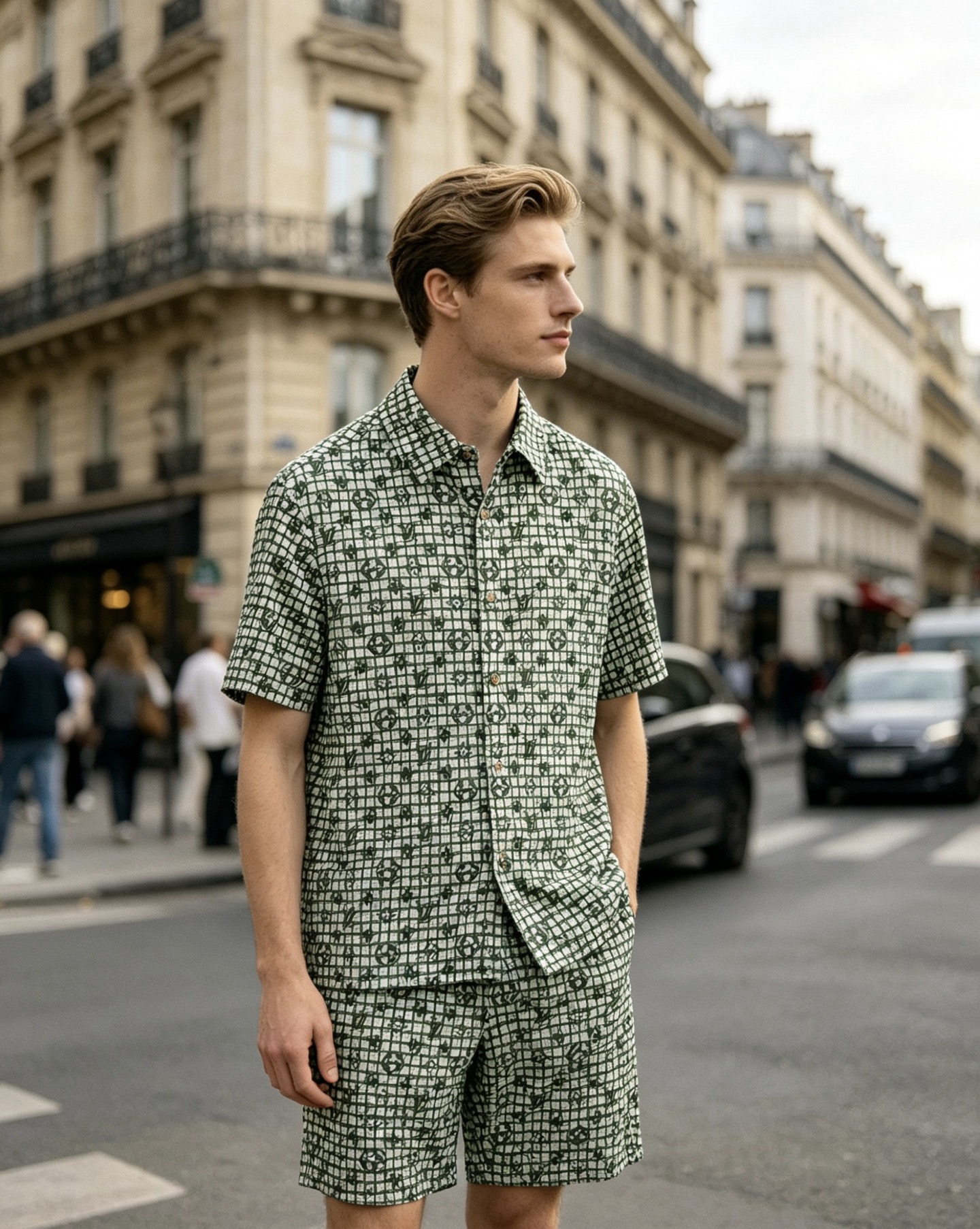 NO:849321,LV - Louis Vuitton, which started in 1854, continues to write legends with Monogram presbyopia. This casual suit combines the century-old brand heritage into shirts and shorts, and interprets the classic and timeless cool and high-end sense in daily wear.,, louis vuitton, louis vuitton, shorts, shirts,19860909LV-始于1854年的路易威登,以Monogram老花续写传奇.这套休闲套装,把百年品牌底蕴揉进衬衫与短裤,在日常穿搭里,演绎经典永不过时的清冷高级感.,,louis vuitton,louis vuitton,shorts,shirts,,Men's clothing