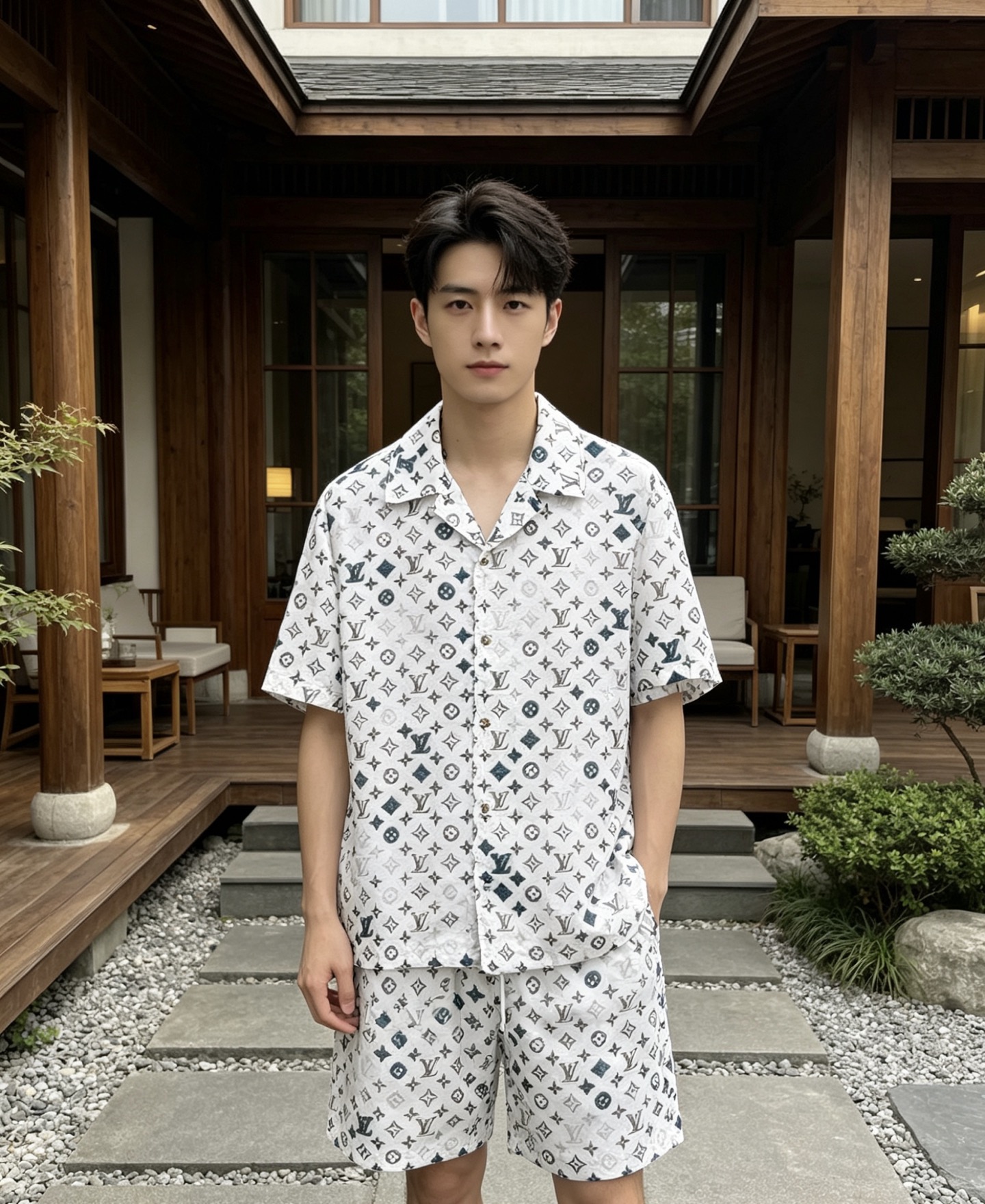NO:929784,Mainly recommend LV's new summer short-sleeved Louis Vuitton lapel short-sleeved shorts suit, cotton and linen fiber shorts suit, the upper body effect is great, a leisure holiday boutique!  Light luxury style, simple and elegant!  Size M-XXXL H2026 new model debut,,louis vuitton,louis vuitton,shorts,T-shirt,19860909主推 LV夏季新款短袖 路易威登翻领短袖短裤套装,棉麻纤维面料短裤套装,上身效果非常棒,休闲度假精品！轻奢风格简约大气！ 尺码M-XXXL H2026新款首发,,louis vuitton,louis vuitton,shorts,T-shirt,,Men's clothing