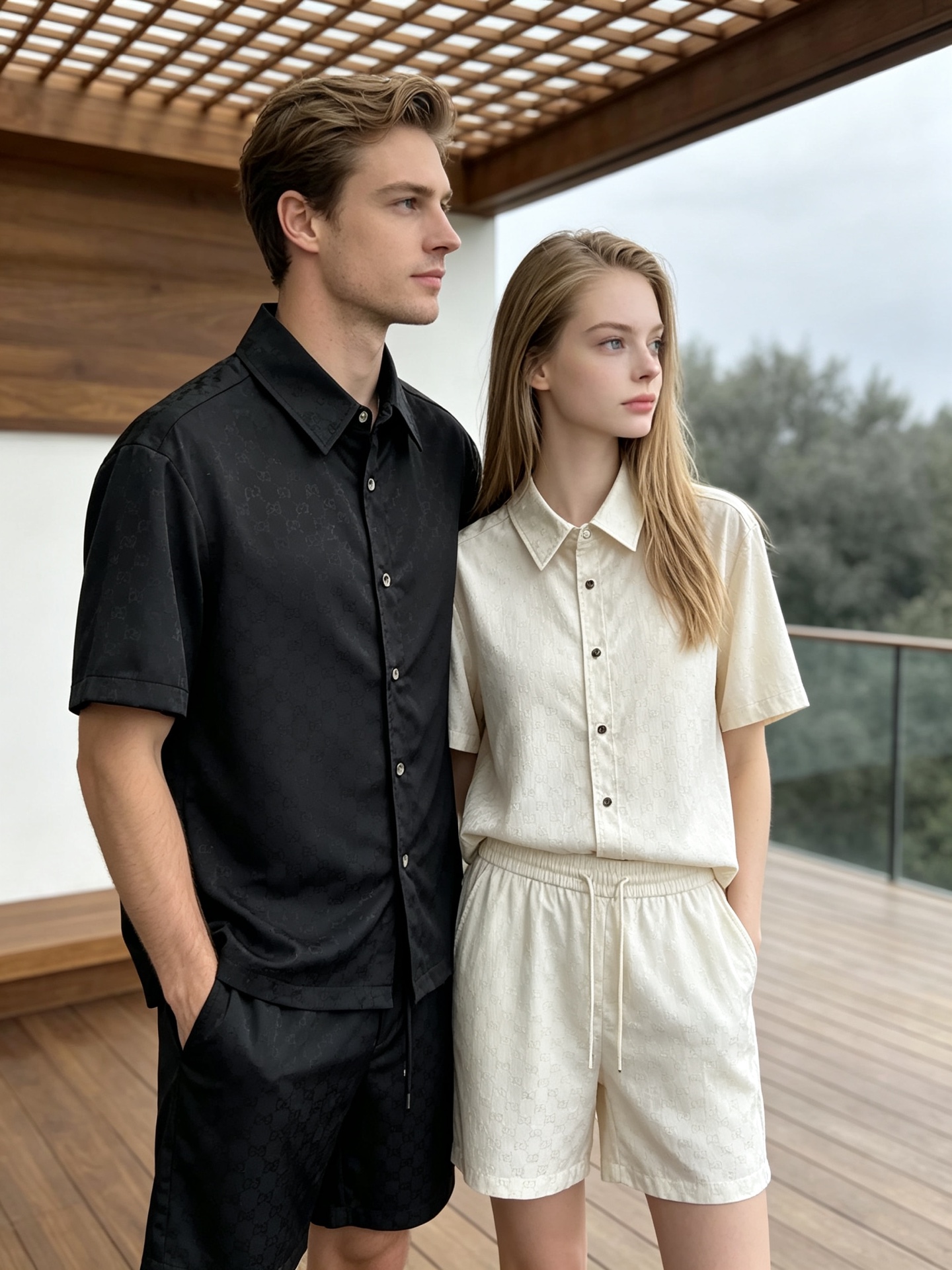 NO:936034,Mainly recommend Gucci's new summer short-sleeved Gucci lapel short-sleeved shorts suit, cotton and linen fiber shorts suit, the upper body effect is great, a leisure holiday boutique!  Light luxury style, simple and elegant!  Size M-XXXL H2026 new model first release,,gucci,gucci,shorts,T-shirt,19860909主推 gucci夏季新款短袖 古驰翻领短袖短裤套装,棉麻纤维面料短裤套装,上身效果非常棒,休闲度假精品！轻奢风格简约大气！ 尺码M-XXXL H2026新款首发,,gucci,gucci,shorts,T-shirt,,Men's clothing