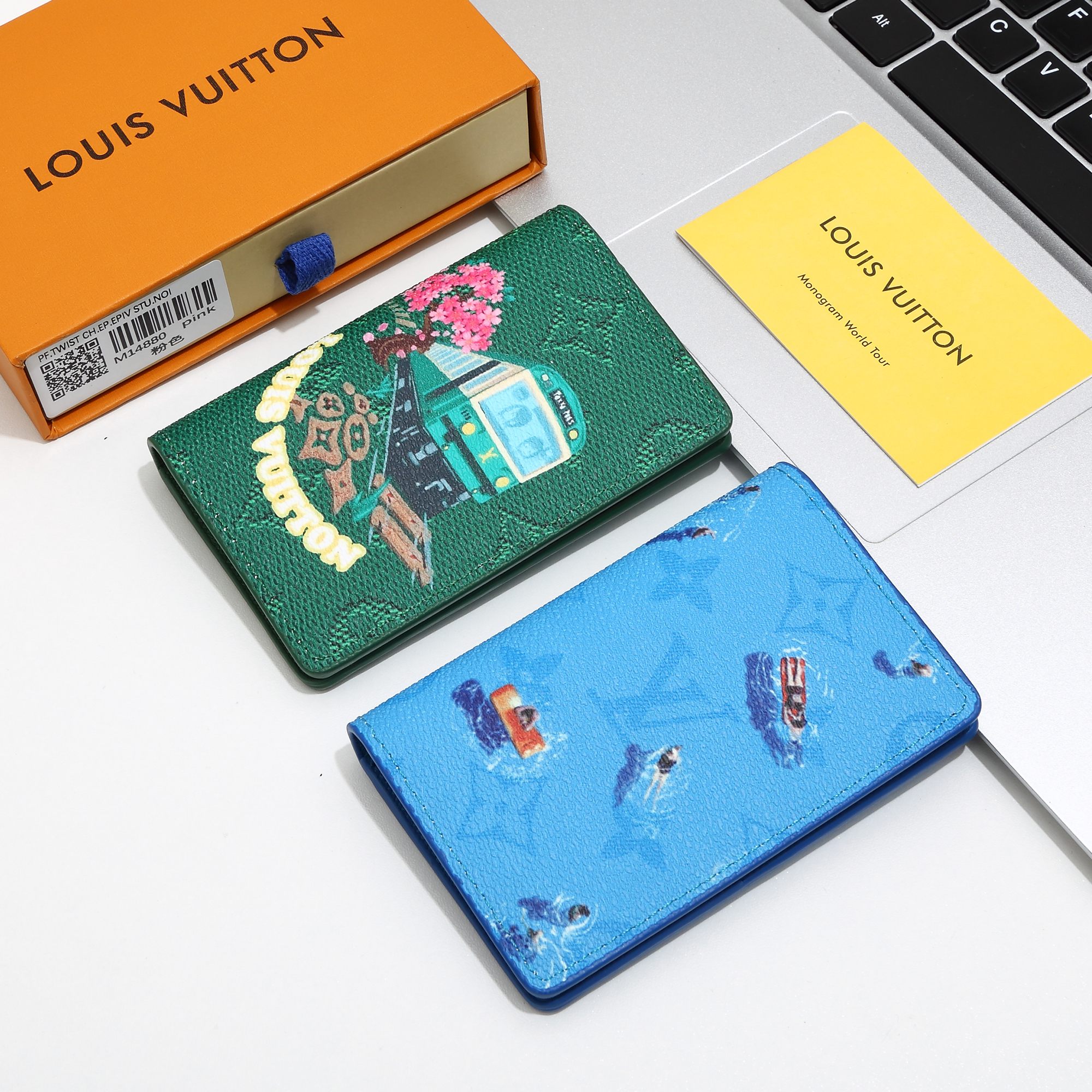 品牌：LV
货号：M14880卡包
颜色：浅蓝 白色 粉色 天蓝 橙色 绿色 绿印车
