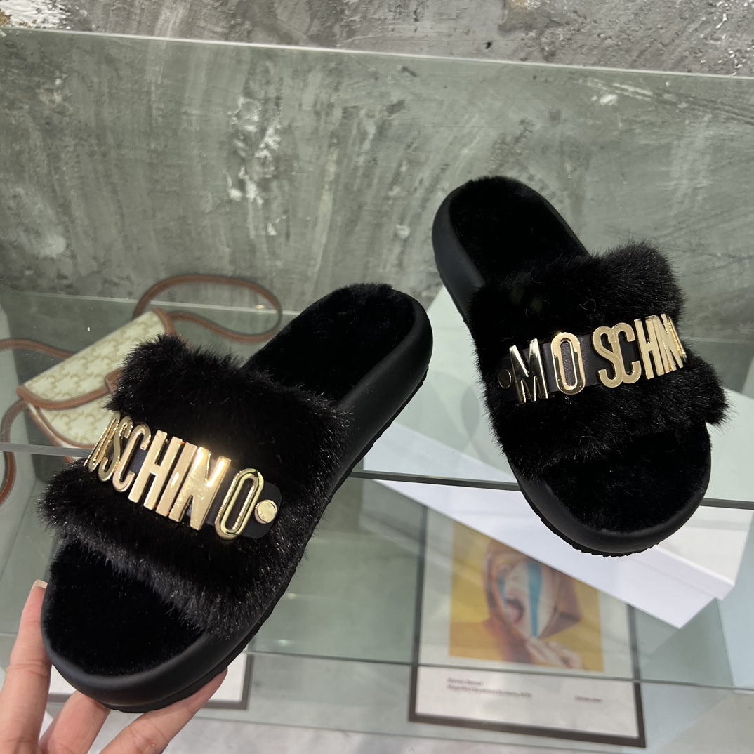 Moschino moschino 毛毛拖鞋 全网独家发布 高端懒人拖鞋 优雅不失华丽 清凉又 女孩 神器