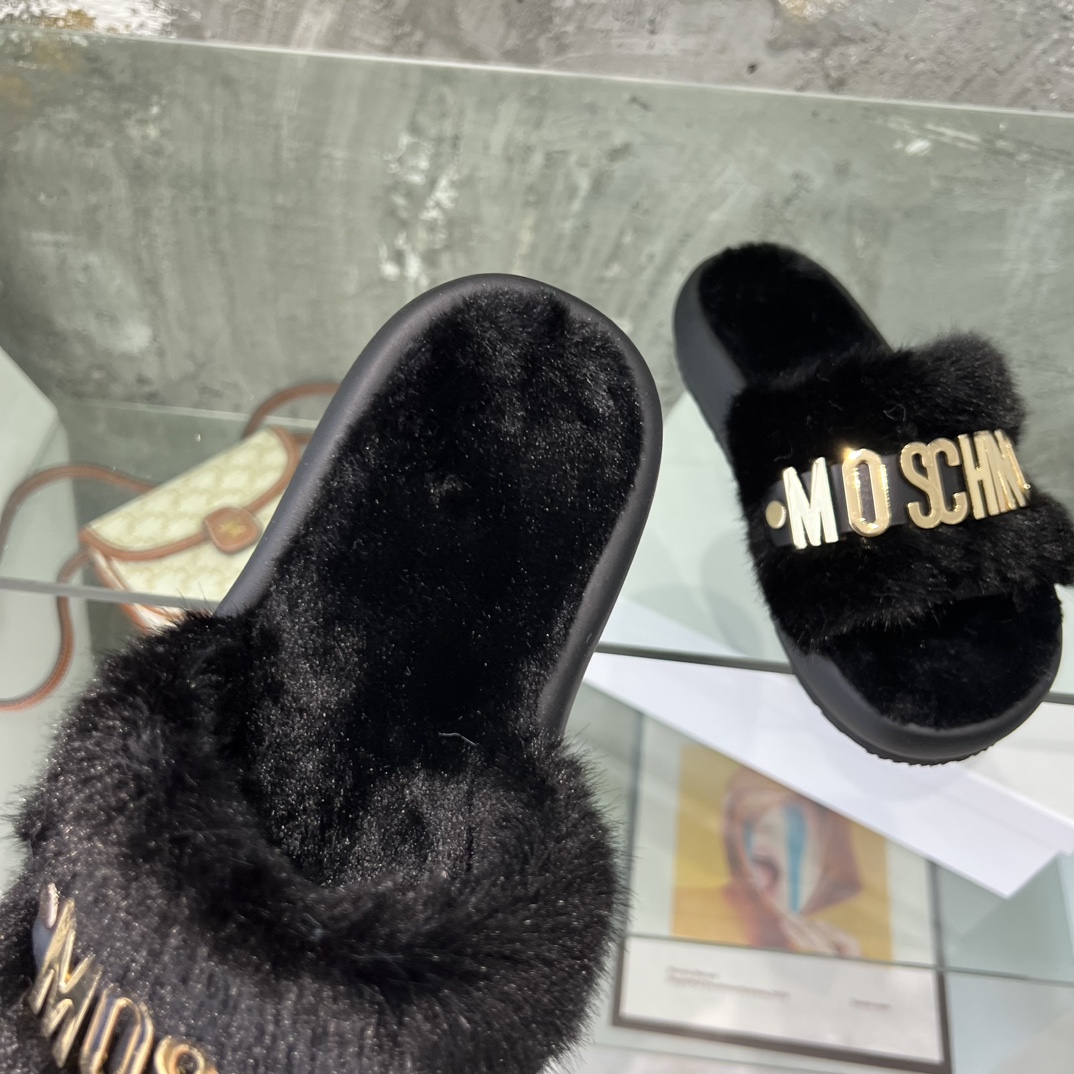 Moschino moschino 毛毛拖鞋 全网独家发布 高端懒人拖鞋 优雅不失华丽 清凉又 女孩 神器