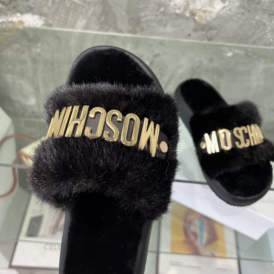 Moschino moschino 毛毛拖鞋 全网独家发布 高端懒人拖鞋 优雅不失华丽 清凉又 女孩 神器