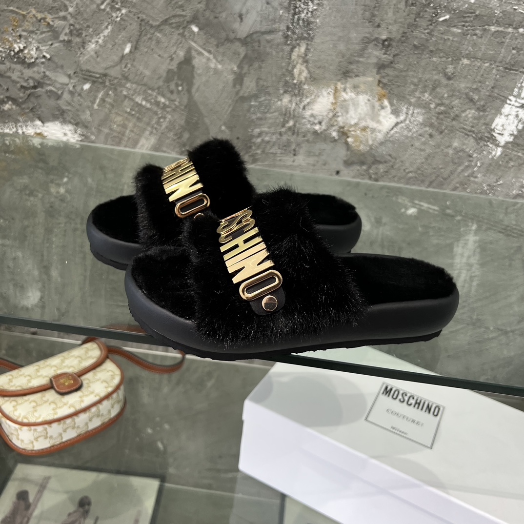 Moschino moschino 毛毛拖鞋 全网独家发布 高端懒人拖鞋 优雅不失华丽 清凉又 女孩 神器