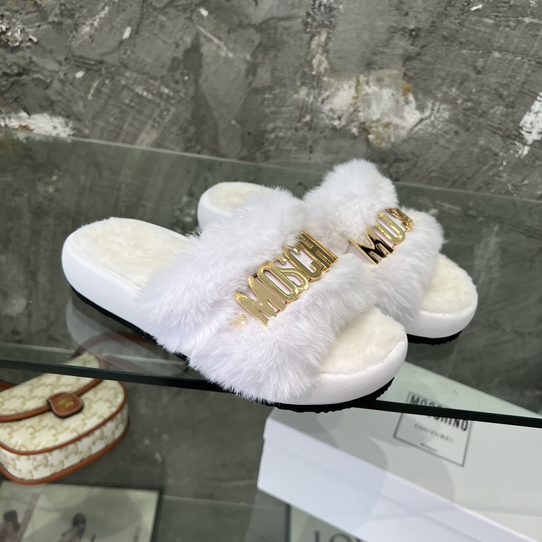 Moschino moschino 毛毛拖鞋 全网独家发布 高端懒人拖鞋 优雅不失华丽 清凉又 女孩 神器