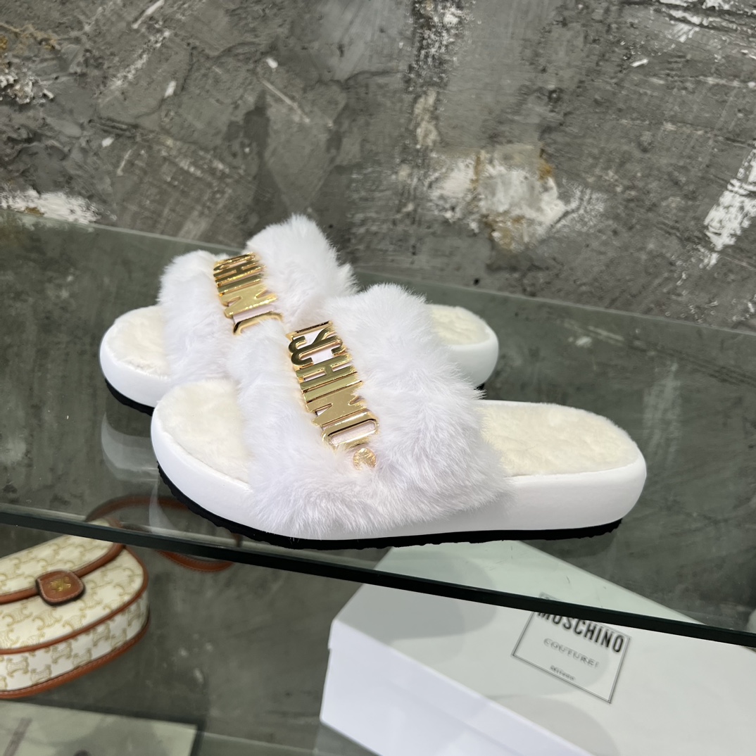 Moschino moschino 毛毛拖鞋 全网独家发布 高端懒人拖鞋 优雅不失华丽 清凉又 女孩 神器