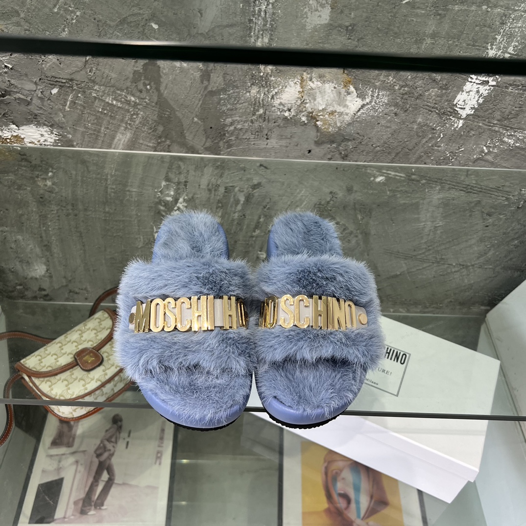 Moschino moschino 毛毛拖鞋 全网独家发布 高端懒人拖鞋 优雅不失华丽 清凉又 女孩 神器