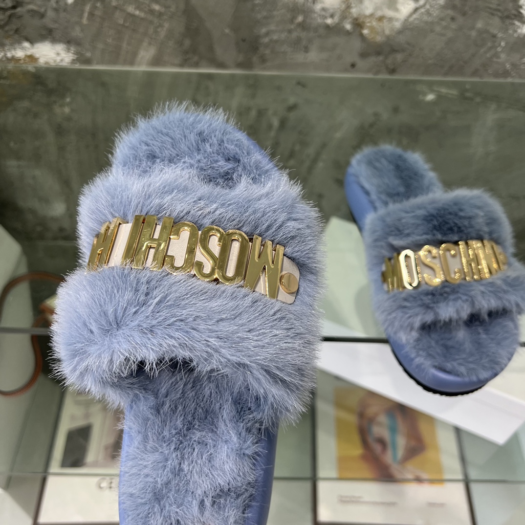 Moschino moschino 毛毛拖鞋 全网独家发布 高端懒人拖鞋 优雅不失华丽 清凉又 女孩 神器