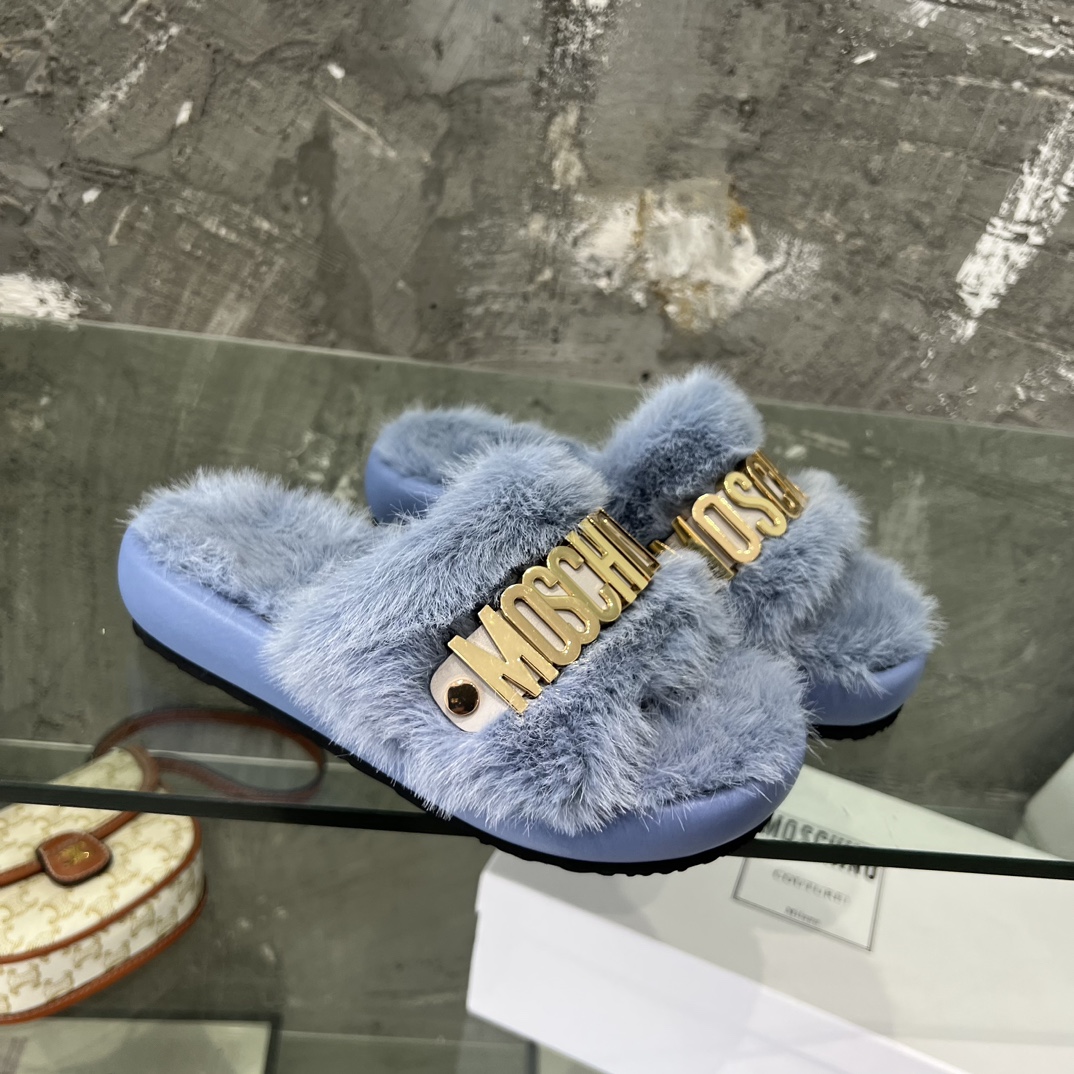 Moschino moschino 毛毛拖鞋 全网独家发布 高端懒人拖鞋 优雅不失华丽 清凉又 女孩 神器