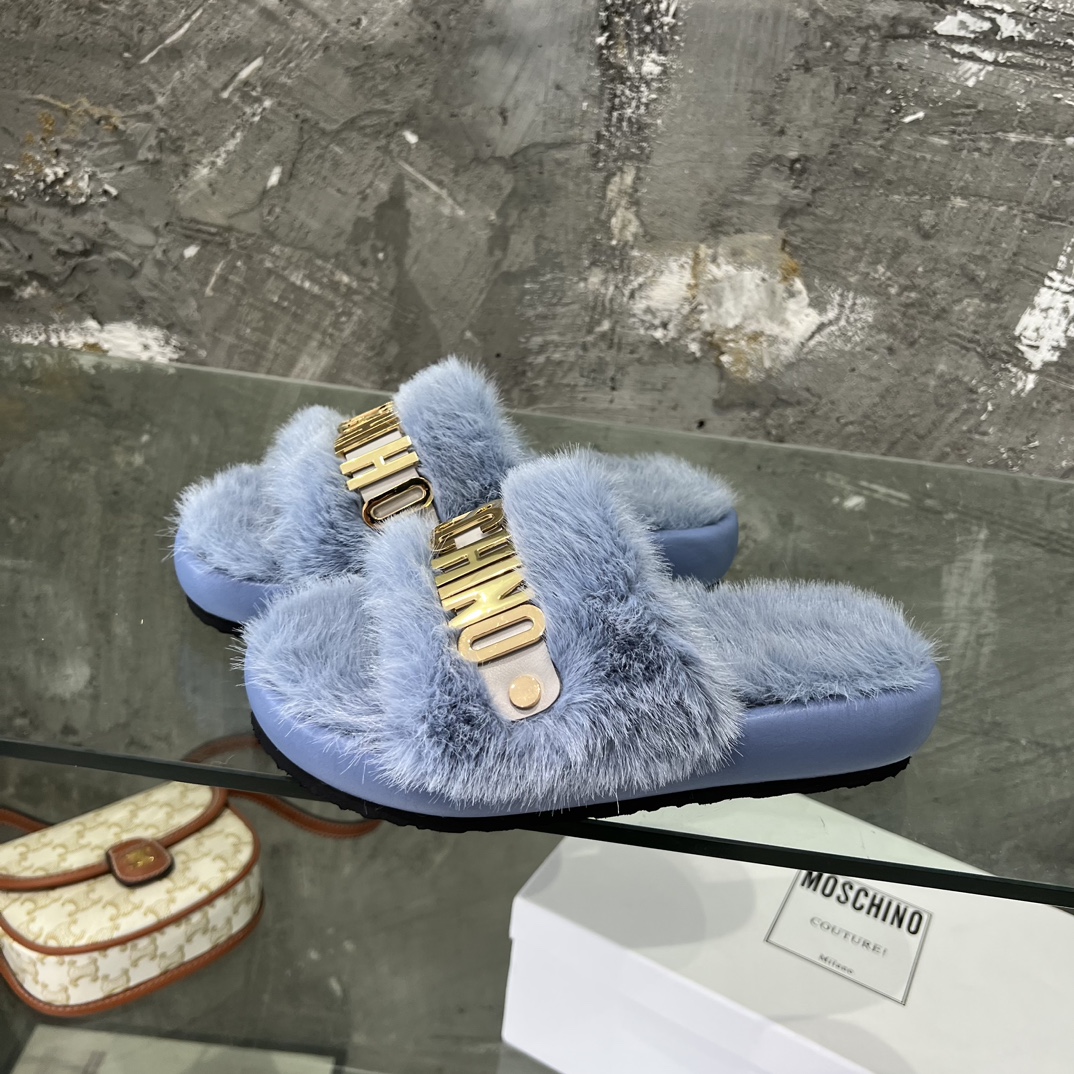 Moschino moschino 毛毛拖鞋 全网独家发布 高端懒人拖鞋 优雅不失华丽 清凉又 女孩 神器