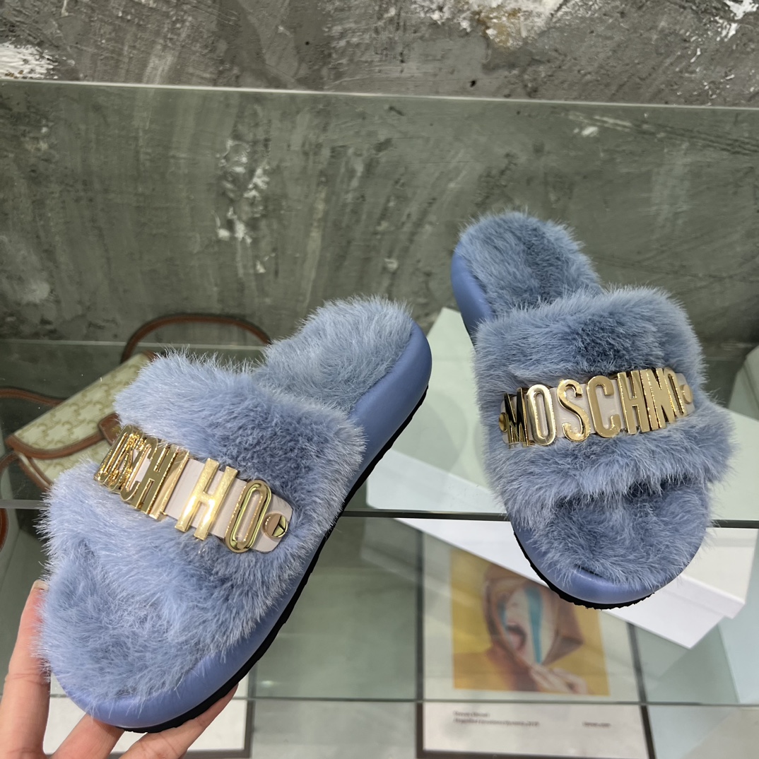 Moschino moschino 毛毛拖鞋 全网独家发布 高端懒人拖鞋 优雅不失华丽 清凉又 女孩 神器