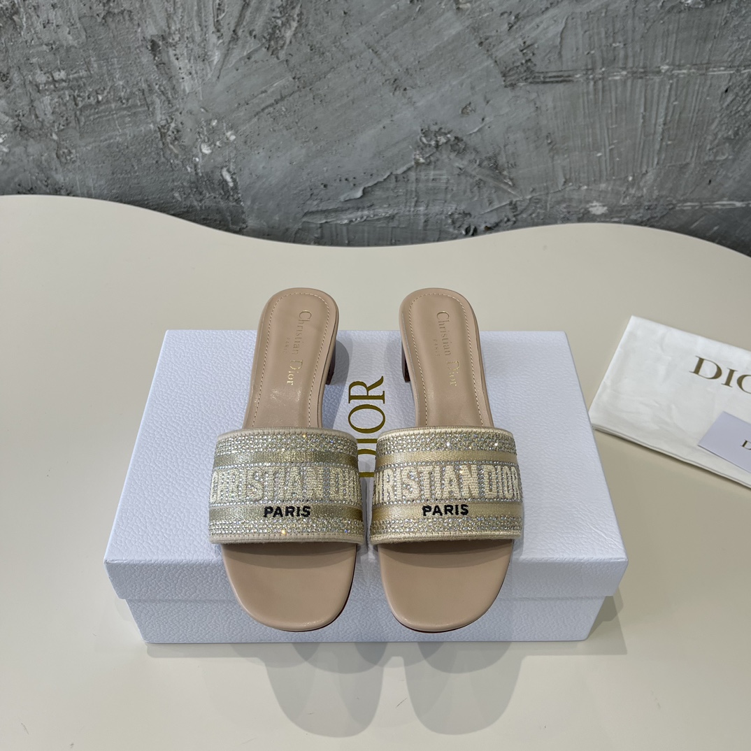 Dior AAAA
 Shoes Slippers Embroidery Spring Collection