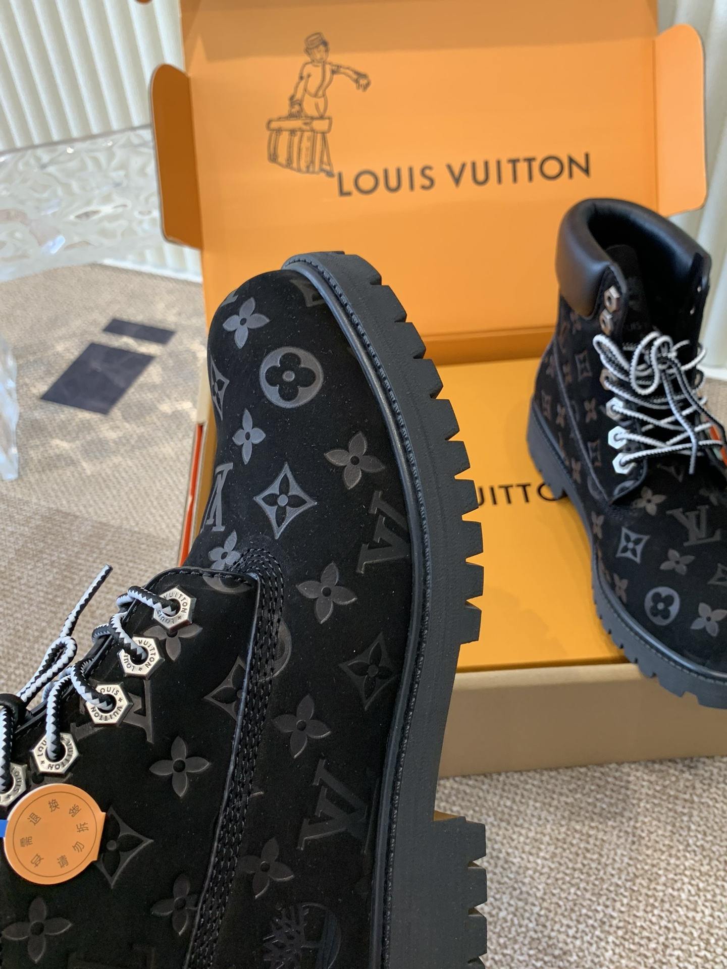 LV x Timbertanc Yellow Boots: Top Edition with Monogram Cow Leather and Italian Craftsmanship - 图片 8