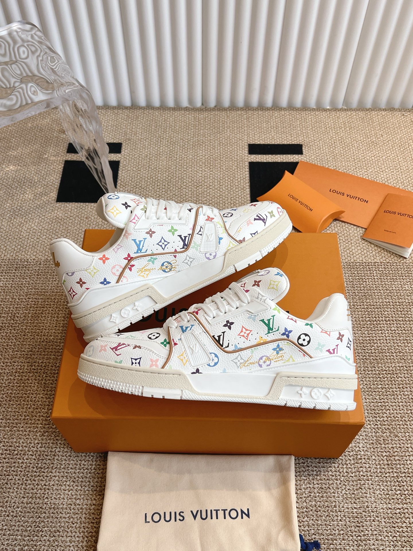 Louis Vuitton Trainer Sneaker White Monogram Leather, Luxurious Style 4 i1737133368691 5735 0 4