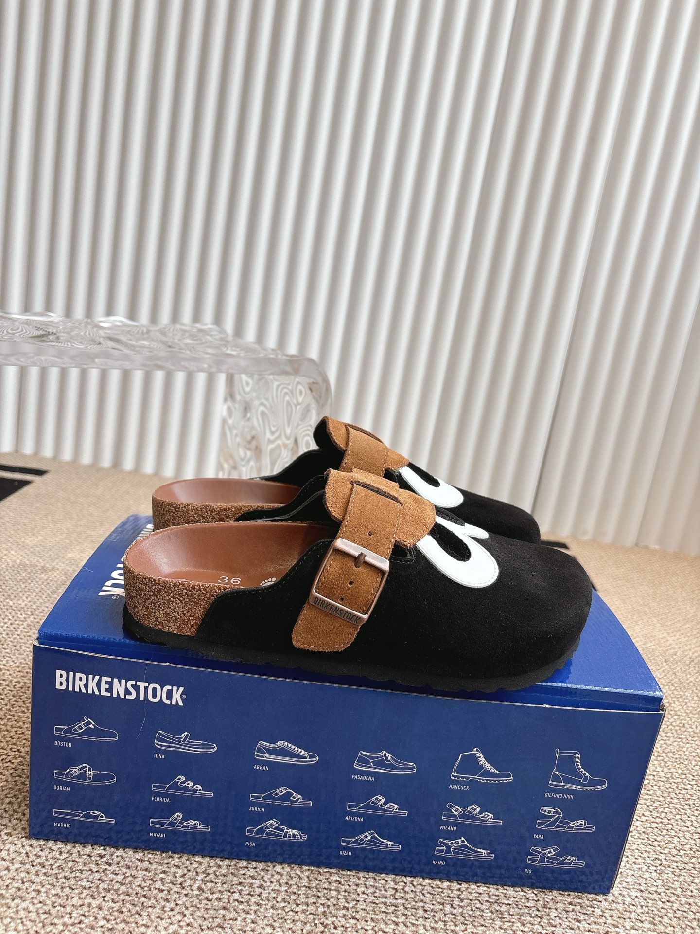 Birkenstock Boston Clog Novelty Black/White Couple Sandals Size 35-45 4 i1743620486058 4556 0 2