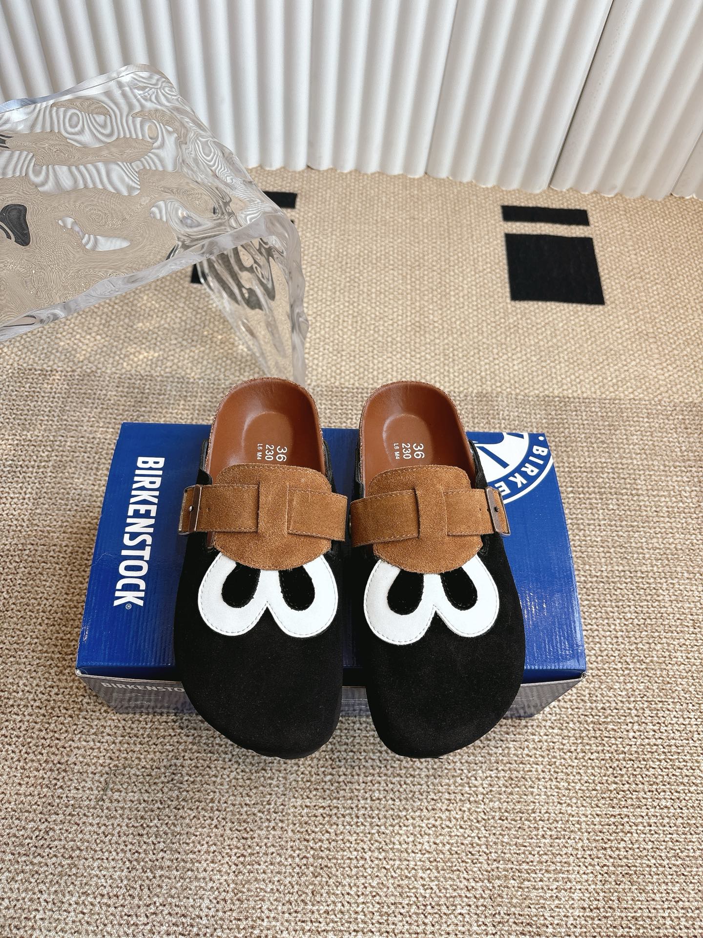 Birkenstock Boston Clog Novelty Black/White Couple Sandals Size 35-45 2 i1743620487225 708 0 0
