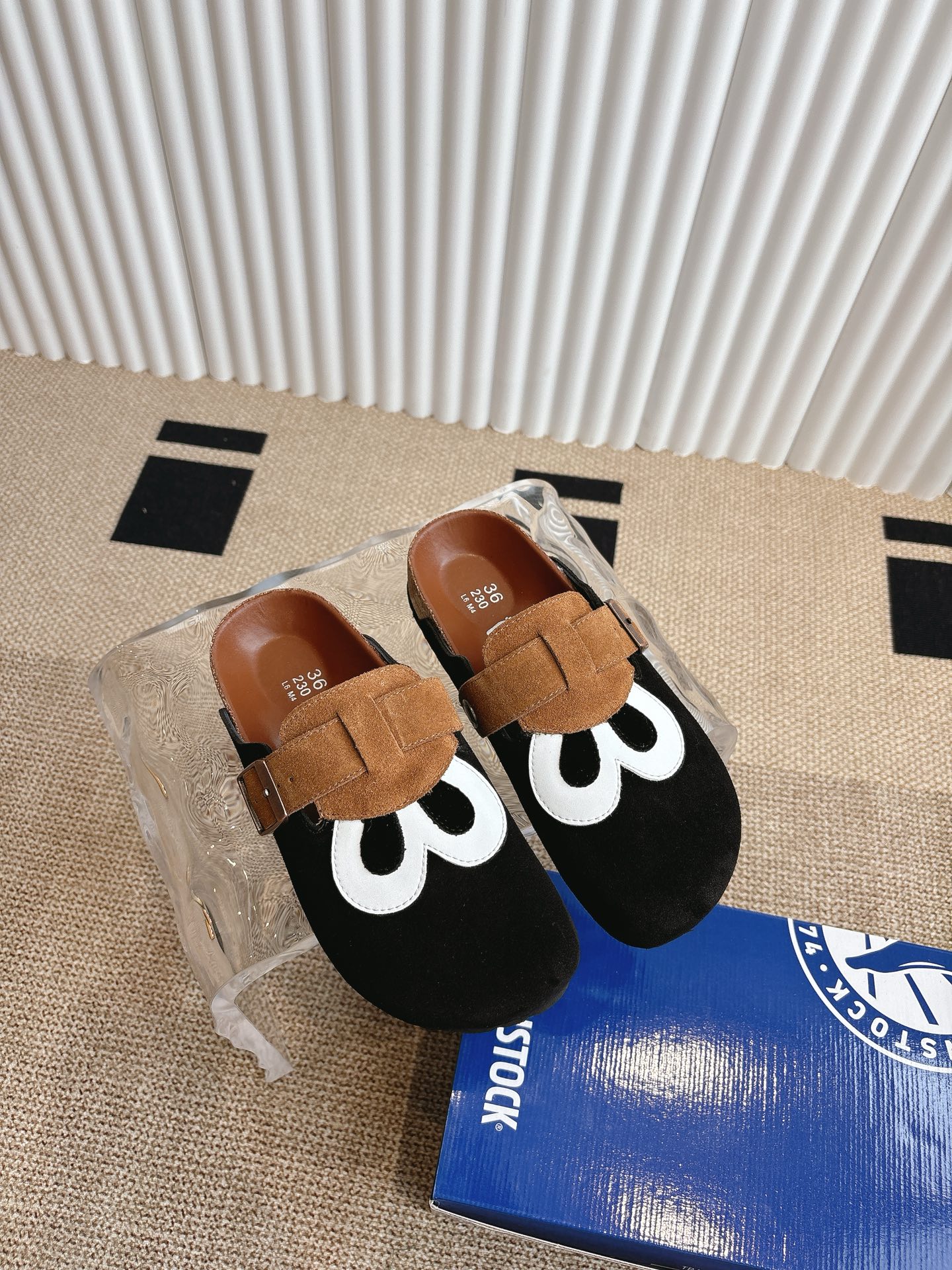 Birkenstock Boston Clog Novelty Black/White Couple Sandals Size 35-45 5 i1743620487229 6589 0 3