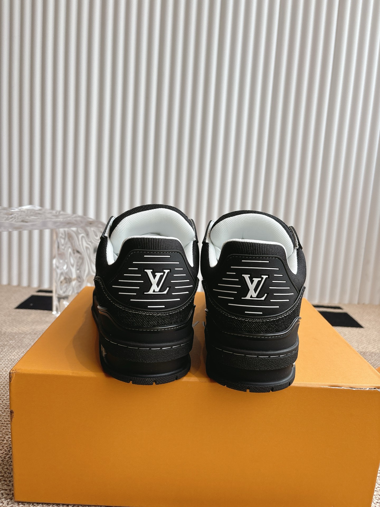 Louis Vuitton Trainer Sneakers, Monogram Leather Patchwork, Black, Size 35-45 9 i1743838020467 8166 0 7