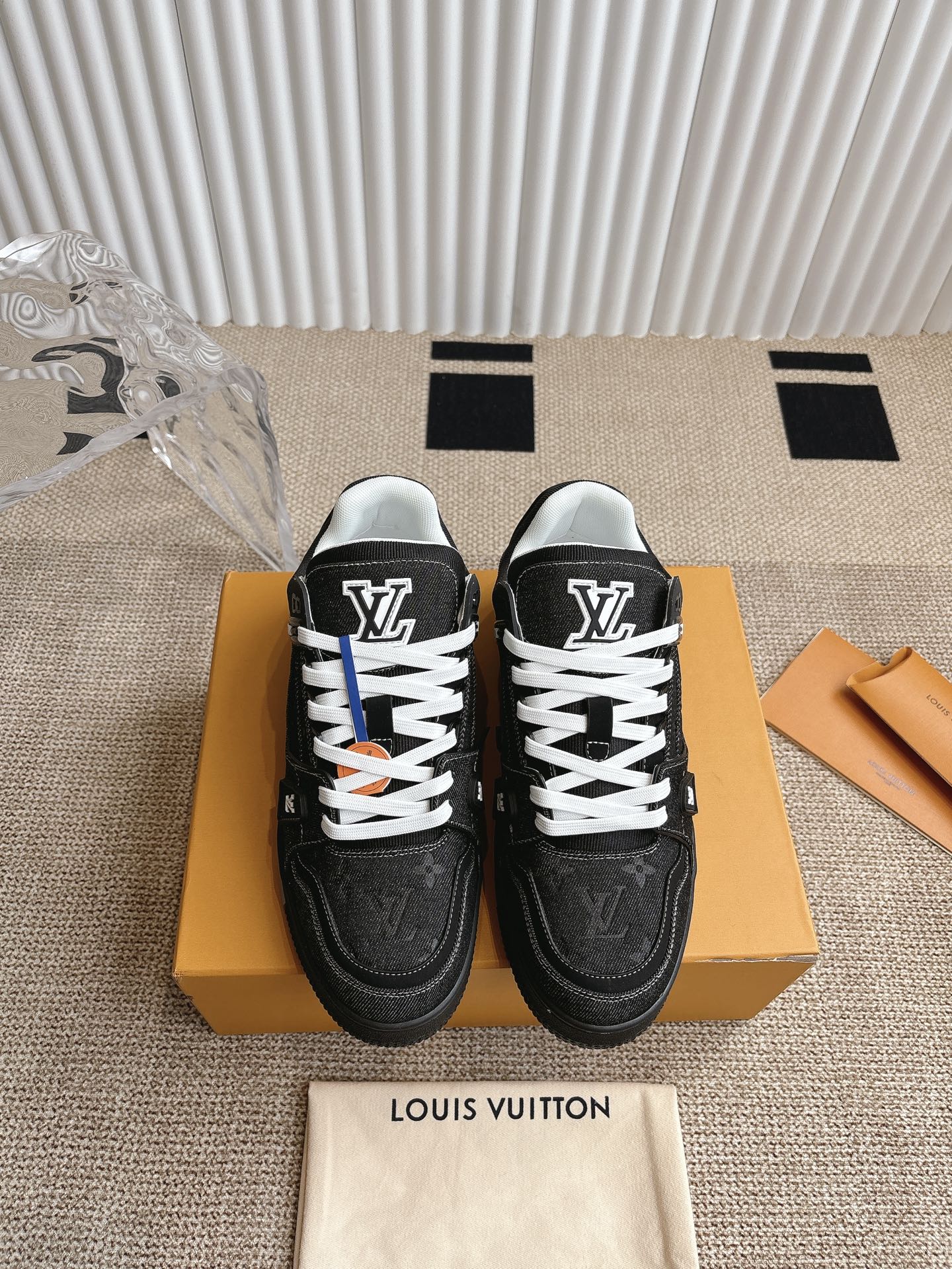 Louis Vuitton Trainer Sneakers, Monogram Leather Patchwork, Black, Size 35-45 2 i1743838020469 9530 0 0