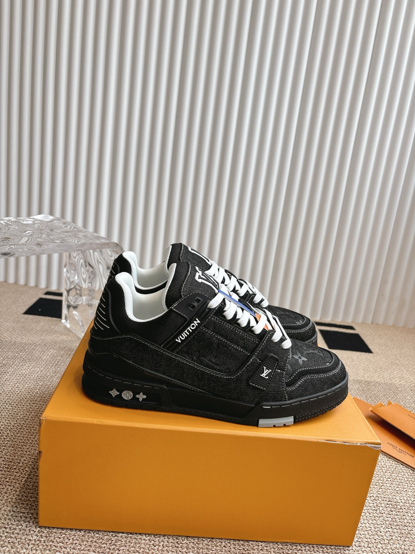 Louis Vuitton Trainer Sneakers, Monogram Leather Patchwork, Black, Size 35-45 4 i1743838026146 7601 0 2