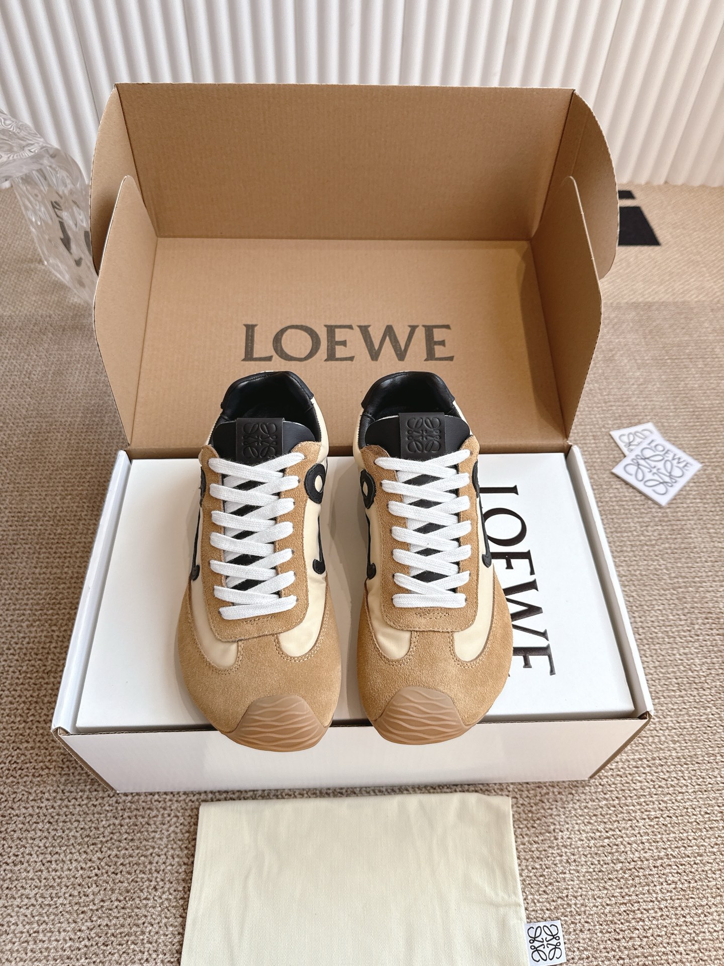 Loewe Balletrunner Sneakers - Leather and Fabric Upper, Rubber Sole,Sizes 35-45 3 i1745298893011 4683 0 1