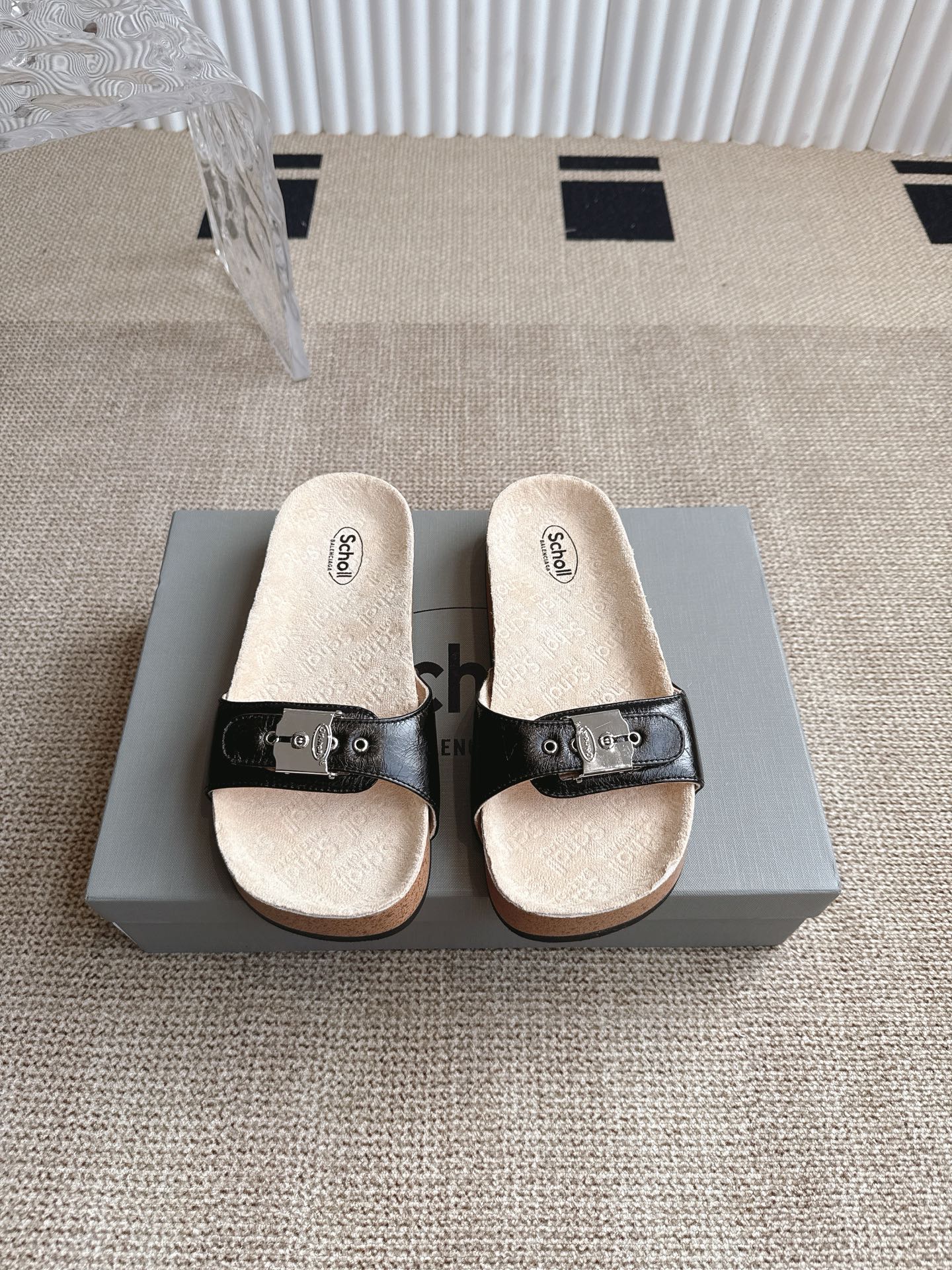 NO:260851,BALENCIAGA X SCHOLL Women's flat sandals Balenciaga 25 summer new x SCHOLL Women's flat sandals 