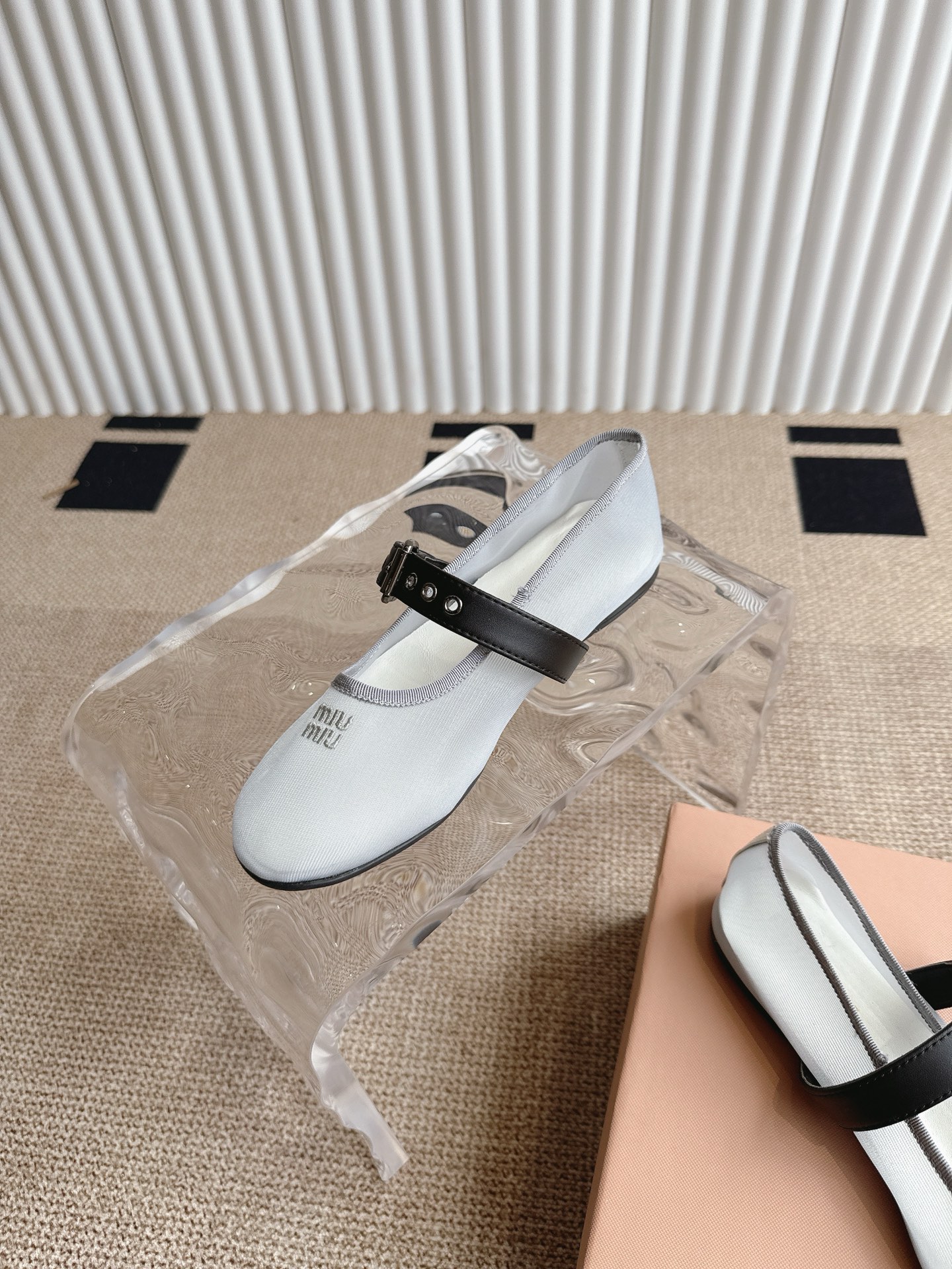 Miu Miu Women's Ballet Flats with Buckle-Strap Detail, White, Sizes 35-40 6 i1746416371638 7393 0 4