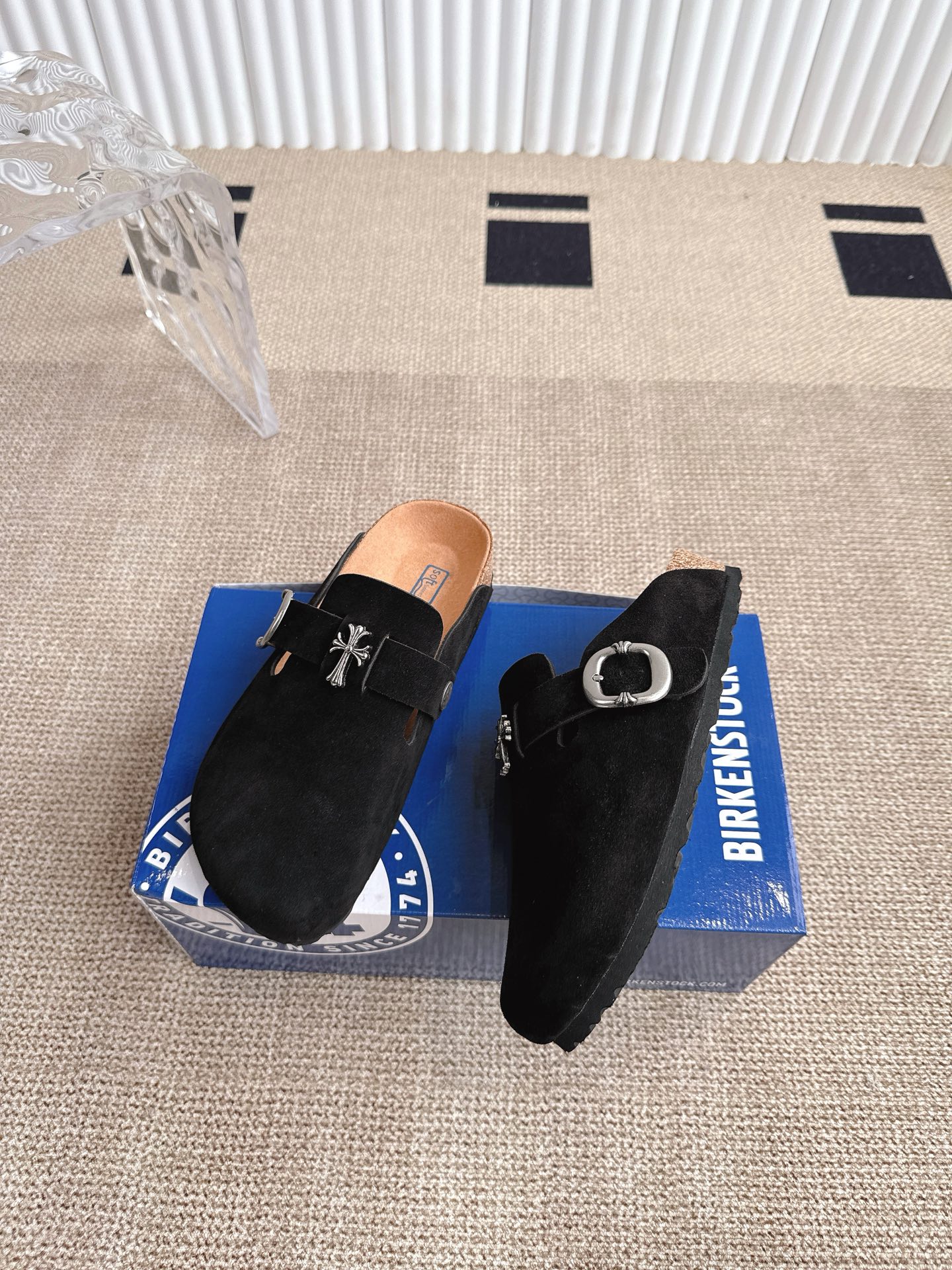 Birkenstock Boston Suede Clogs with Chrome Hearts Accents - Size 35-44 4 i1746810959292 6615 0 2