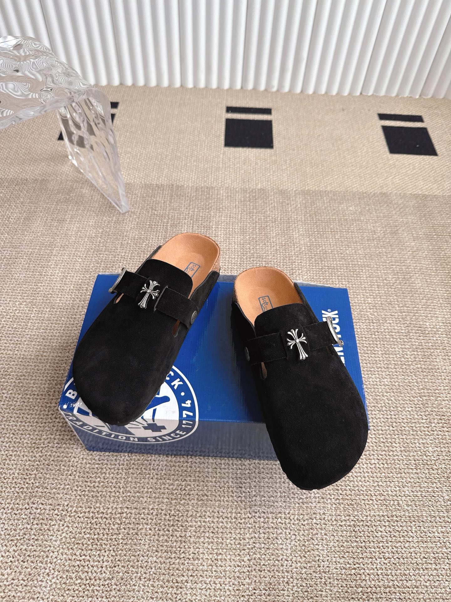 Birkenstock Boston Suede Clogs with Chrome Hearts Accents - Size 35-44 3 i1746810960571 9164 0 1