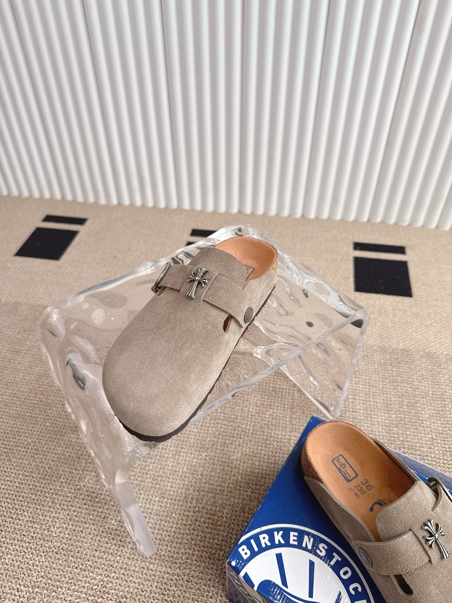 Birkenstock Boston Suede Leather Clogs with Cross Buckle - Unisex Sandals 6 i1746810977994 7220 0 4