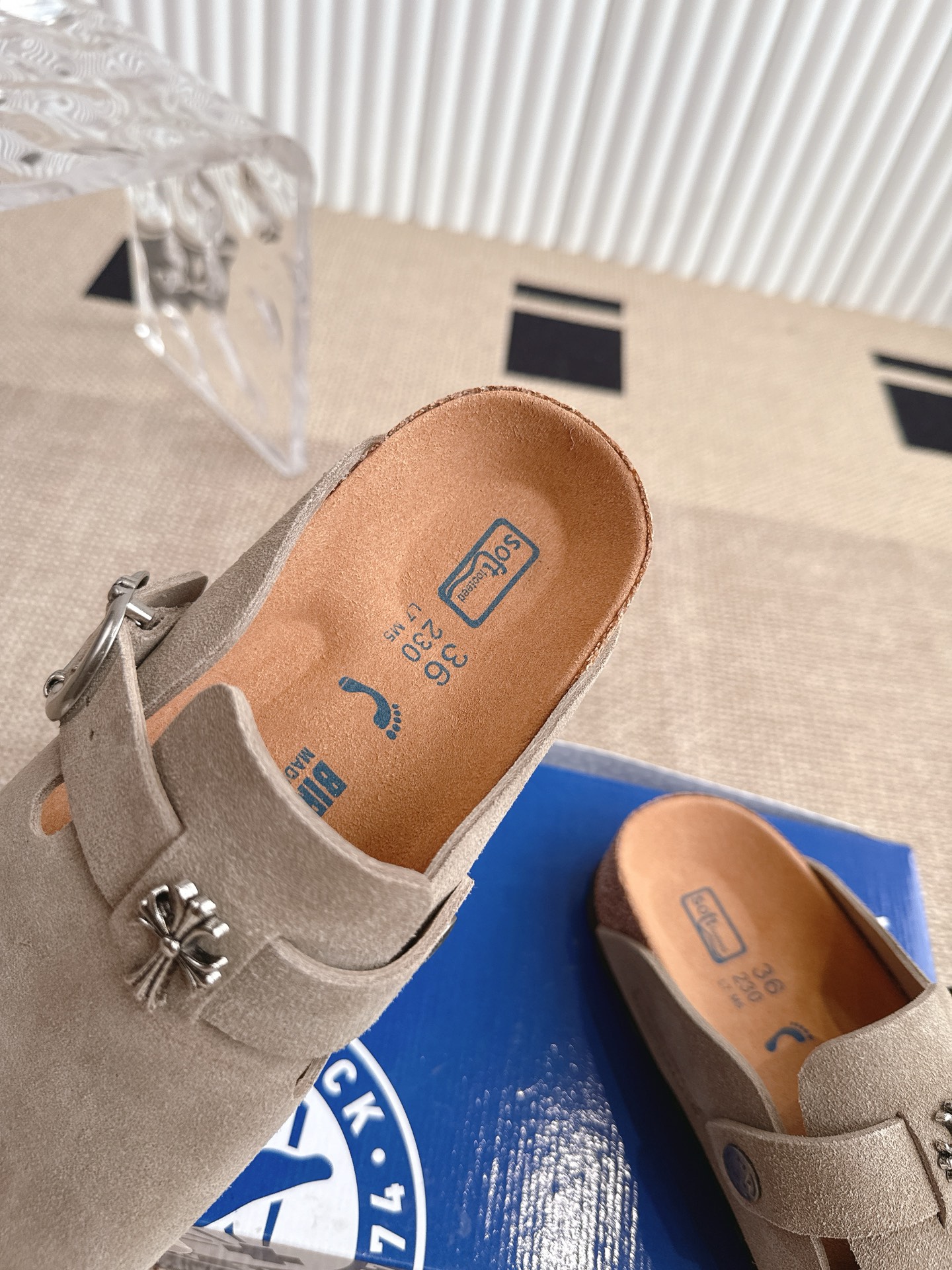 Birkenstock Boston Suede Leather Clogs with Cross Buckle - Unisex Sandals 7 i1746810978056 3664 0 5