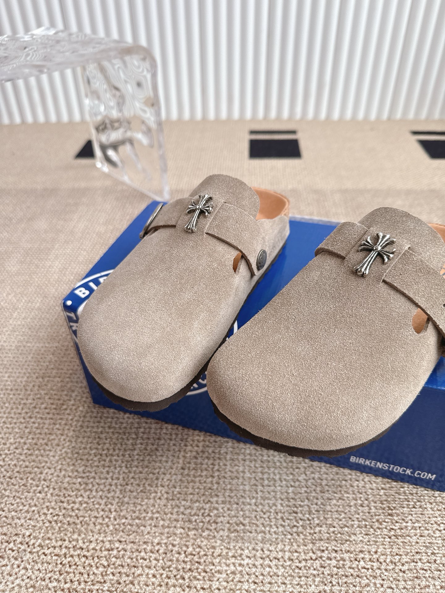 Birkenstock Boston Suede Leather Clogs with Cross Buckle - Unisex Sandals 8 i1746810978862 6325 0 6