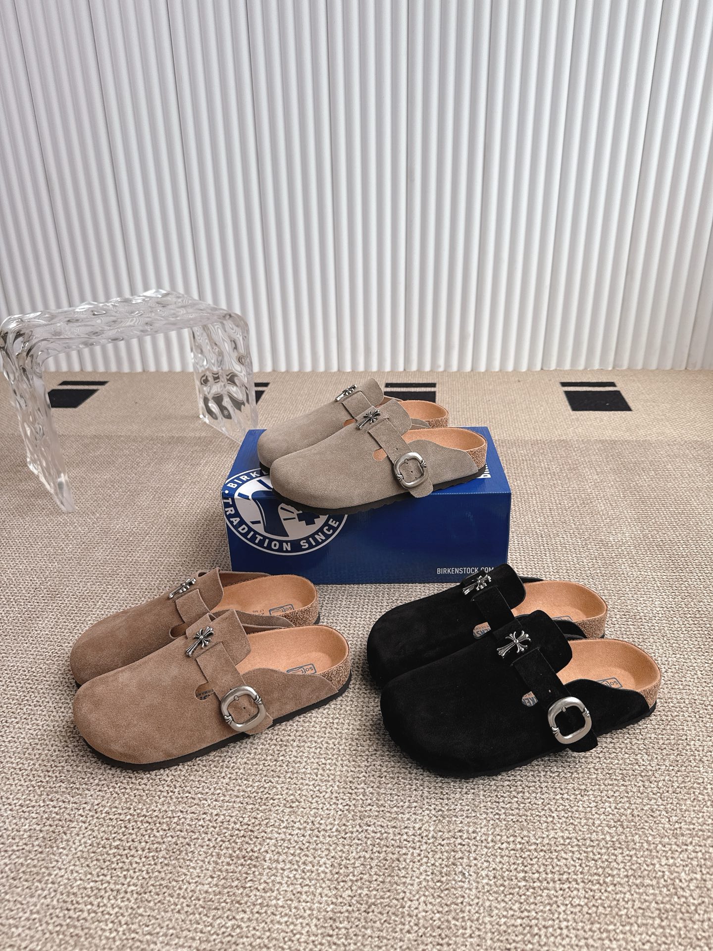 Birkenstock Boston Clogs with Adjustable Strap Buckle Sandals Slides Shoes