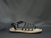 Chanel Shoes Sandals Rubber Sheepskin Straw Woven Chains