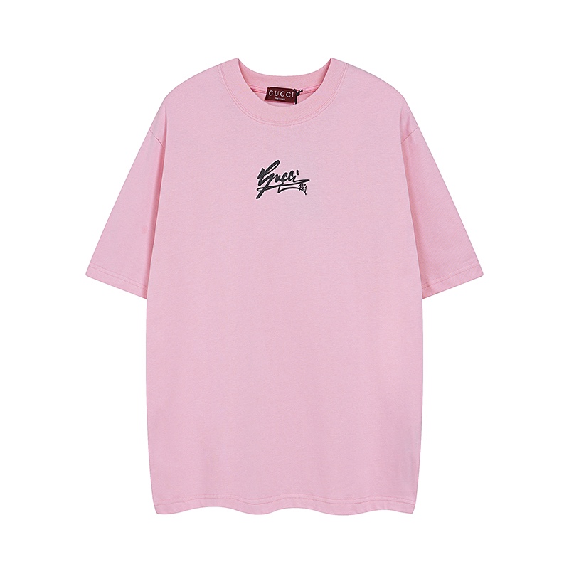 Disponible todo el año, no se retira Gucci, camiseta de manga corta con cuello redondo y estampado de letras, nuevo éxi…