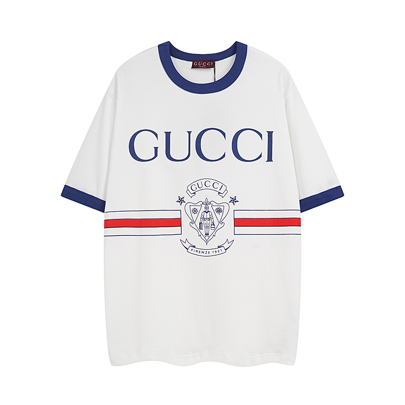 Gucci 古驰 25ss早春1921行李员徽章印花新款logo圆领短袖