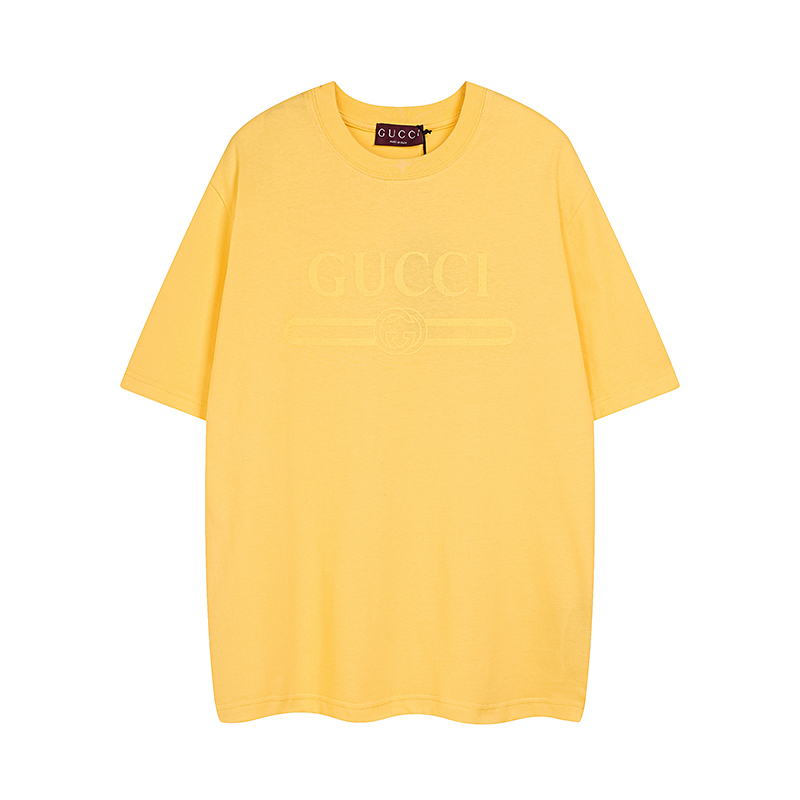 Disponible todo el año, no se quita GUCCI 2025 primavera-verano cinturón clásico amarillo estampado cuello redondo cami…