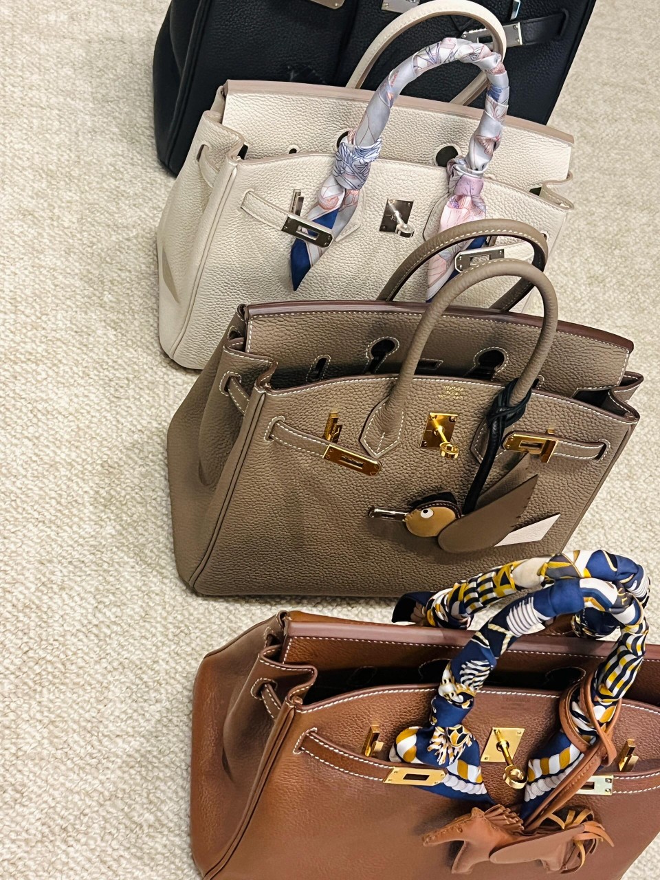 Hermès birkin four diamond colors