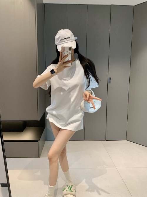 Embroidered Letter Cloud Cotton Short Sleeve T-Shirt - Soft and Comfortable 1 Embroidered Letter Cloud Cotton Short Sleeve T-Shirt - Soft and Comfortable