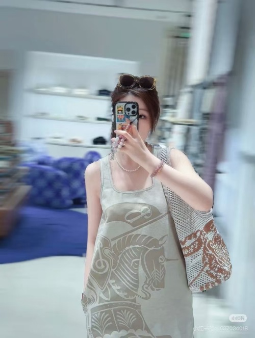 Burberry Sleeveless Tank Dress with War Horse Logo Print in Cotton Denim 1 Burberry Sleeveless Tank Dress with War Horse Logo Print in Cotton Denim